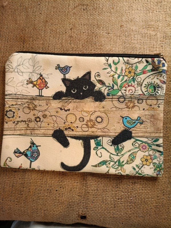 Producto - Neceser ilustrado de gatito y pájaros