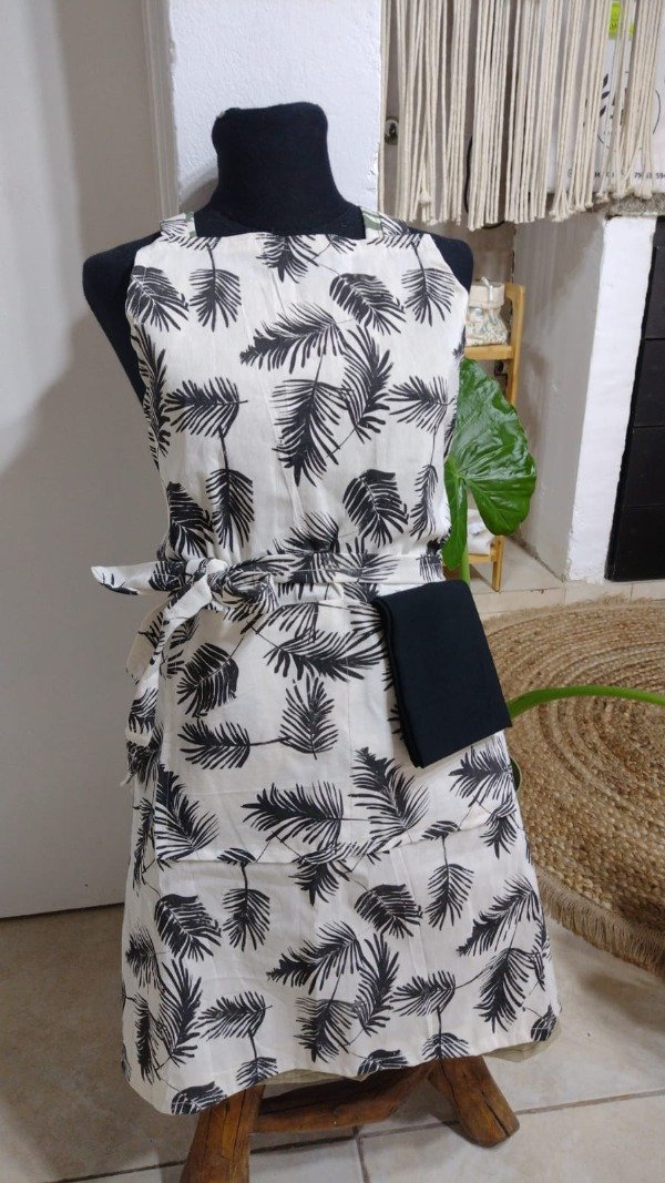 Producto - Delantal hojas black