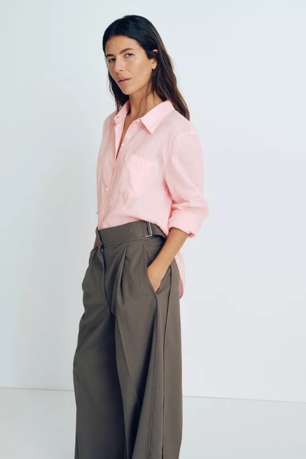 Producto - Camisa Azucena Rosa 100 Lino