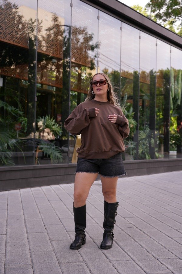 Producto - Buzo cuello redondo chocolate