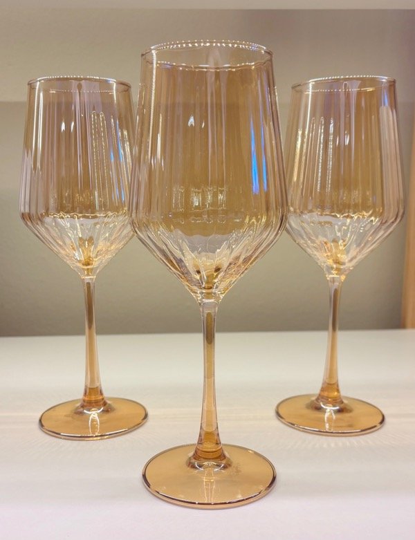 Producto - Set x 6 copas vidrio rayada