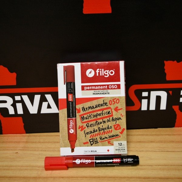Producto - MARCADOR PERMANENTE 050 ROJO BISEL PM050-C12-002
