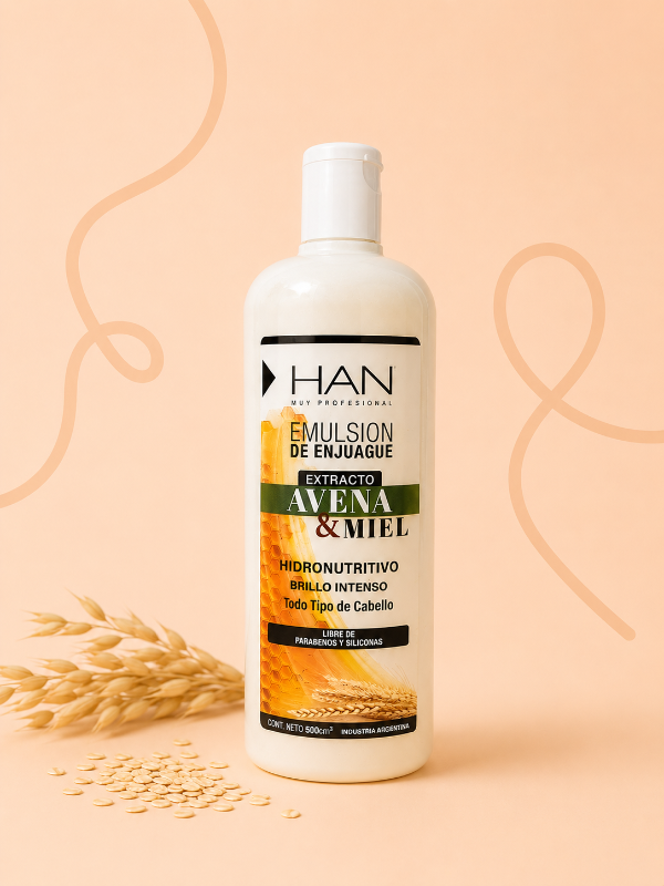 Producto - Acondicionador Avena y Miel Nutritiva Especial agua dura 500 ml HAN