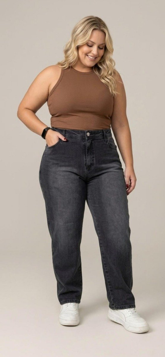Producto - Jeans mom localizado, rígido - 0