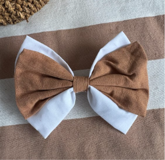 Producto - Moño doble blanco y marrón