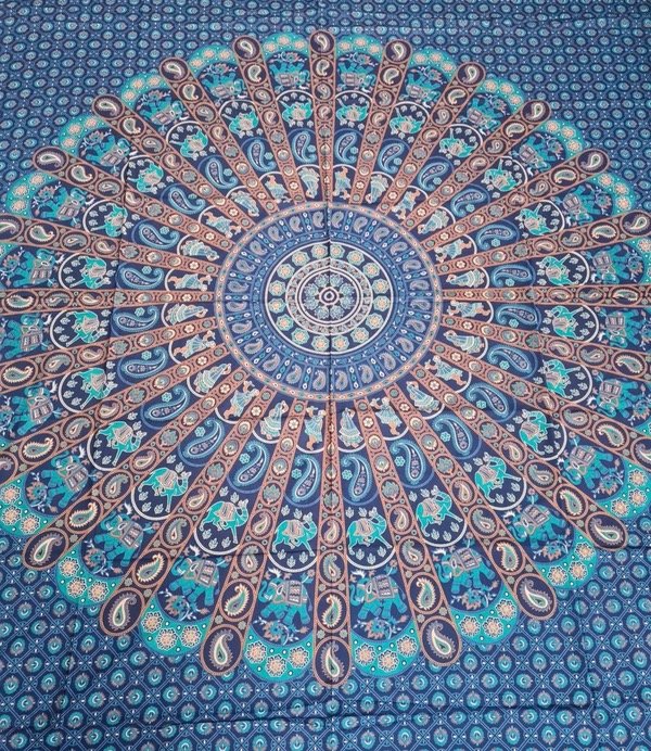 Producto - Manta mandala azul modelo 2 rectangular