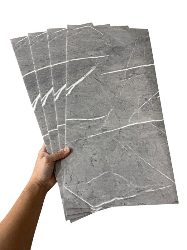 Producto - Placa Simil Marmol Autoadhesiva Gris Oscuro Pack x4 30x60cm