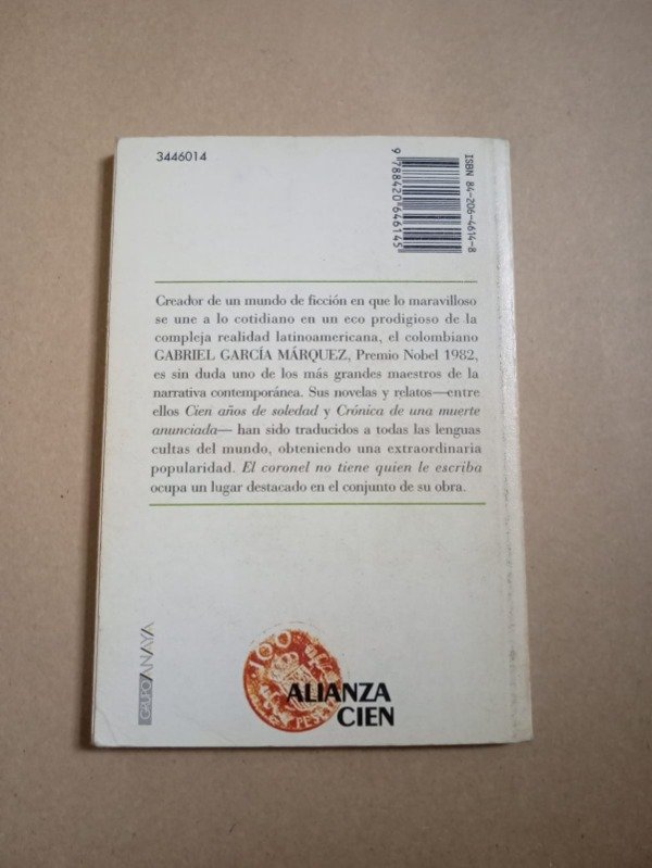 Producto - El coronel no tiene quien le escriba - Gabriel García Márquez - Alianza 1993 - 1