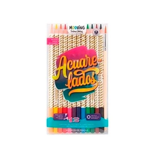 Producto - LAPICES DE COLORES MOOVING ACUARELABLES LARGOS X 12 UNID.