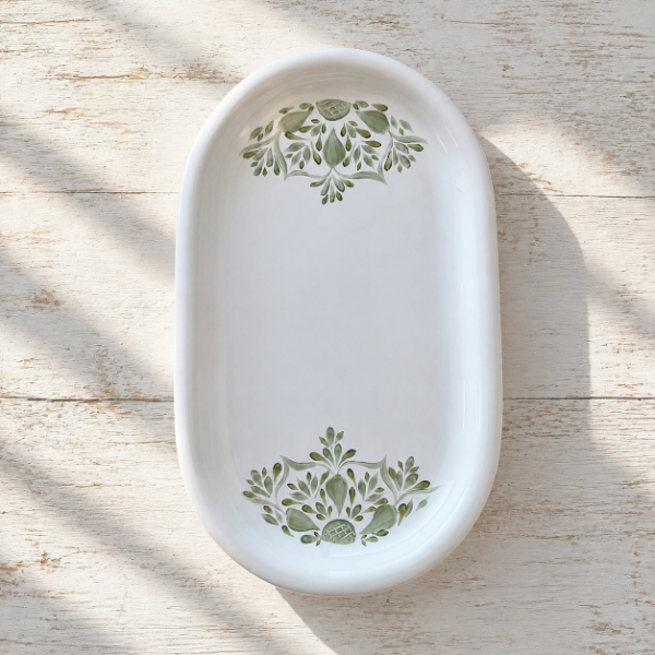 Producto - PLATO OVALADO MANDALA VERDE
