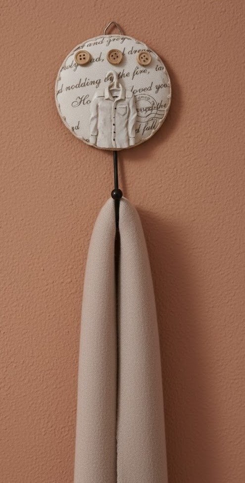 Producto - Perchero De Pared De Madera y Metal Alto 18 cm (8031)