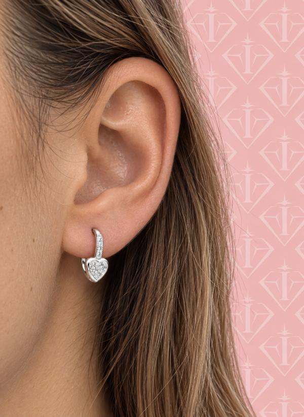 Producto - Aros brisura corazón brillo - 1