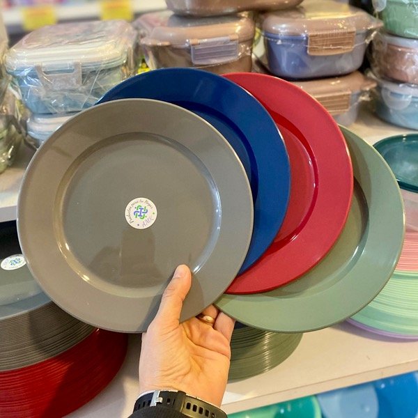 Producto - Plato Playo Plastico 22 CM Colores Oscuros 2051