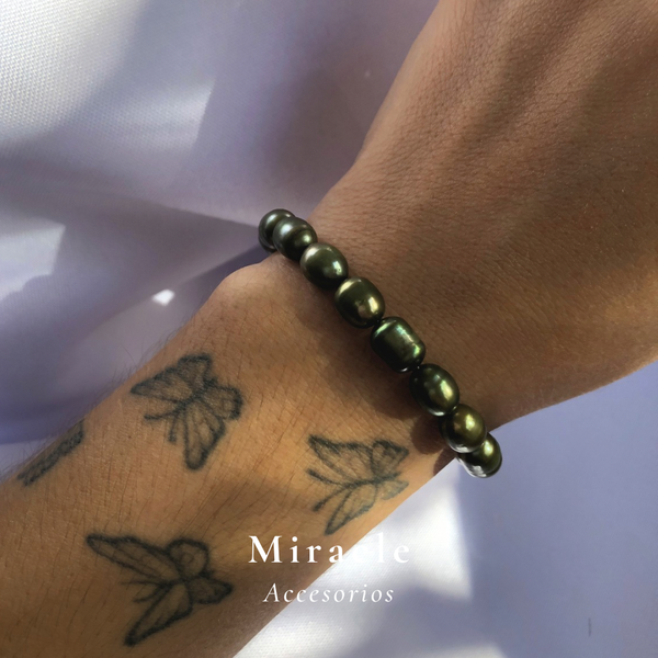 Producto - Pulsera perla natural oliva