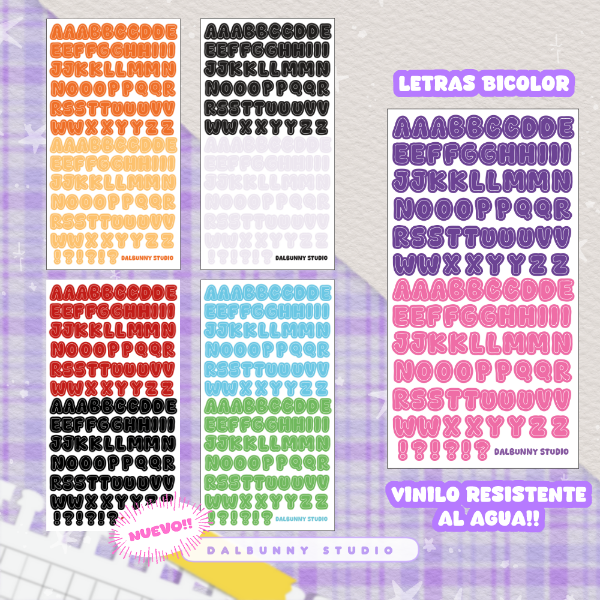 Producto - Letras bicolor - VINILO
