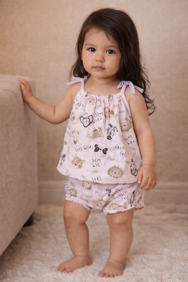 Producto - Remera y bombachon rosa animales