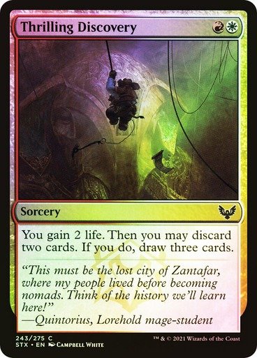 Producto - Thrilling Discovery Foil  Strixhaven: School of Mages