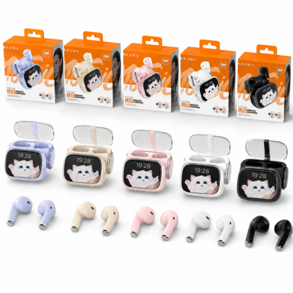Producto - Auriculares Inalámbricos Ezra Pantalla Led Diseño Gato TWS168. - 0