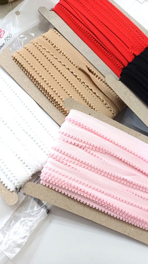 Producto - Elastico picot pompón de 13mm por metro