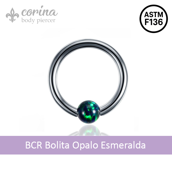 Producto - BCR Titanio - Bolita Opalo Esmeralda