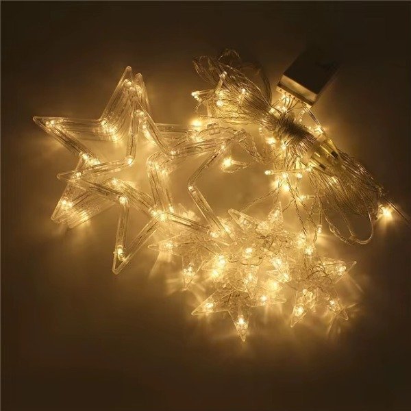 Producto - Cortina Guirnalda Estrella Led 3x0.6 mts Cálida Navidad INTECONECTABLE - 3
