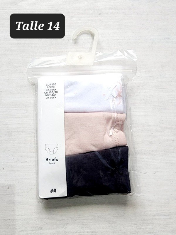 Producto - Pack de 3 bombachas HyM talle 12/14