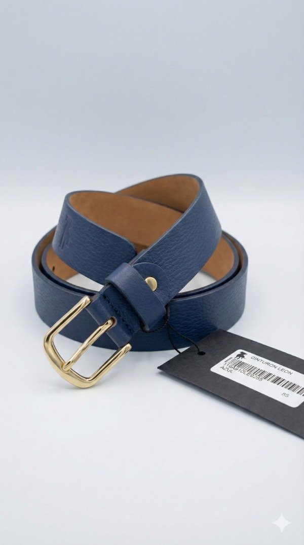 Producto - Cinturon de cuero vacuno azul