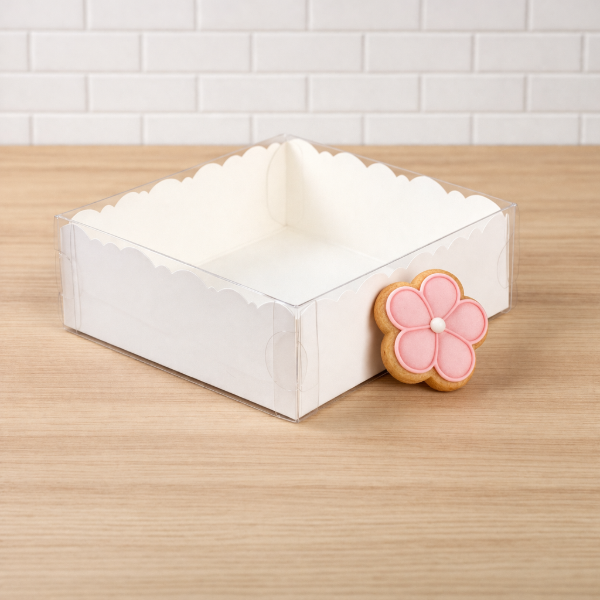 Producto - Caja para cookies con tapa de acetato transparente 10x10x3 - 0