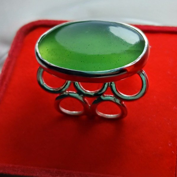 Producto - Anillo Plata 925 con Jade - Talle 18 - 10