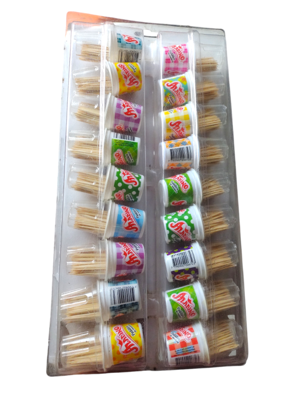 Producto - Escarbadientes en Barrilitos Blister x 18u x50u c/u