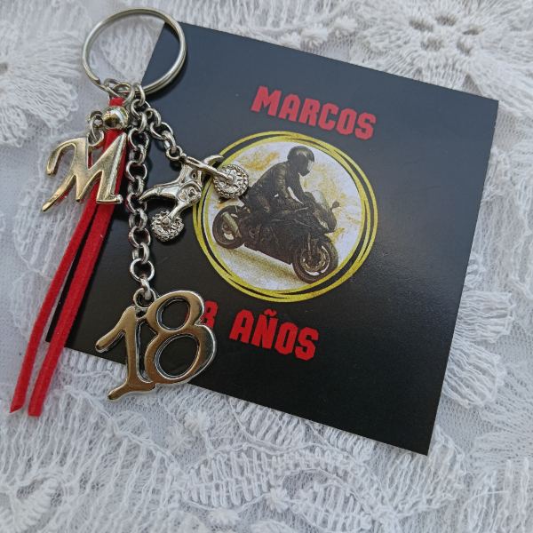 Producto - LLavero Moto mas tarjeta personalizada