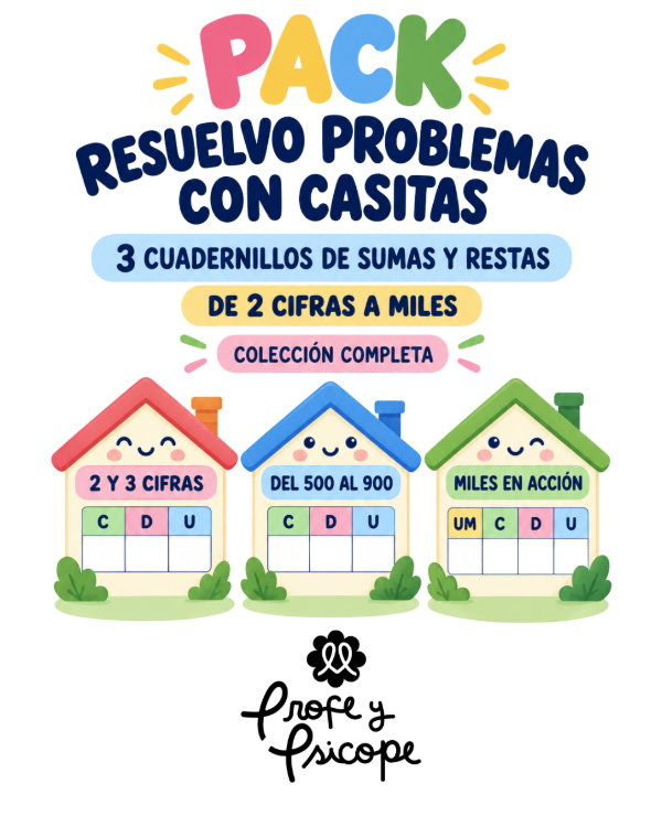 Producto - PACK Resuelvo Problemas con Casitas, 3 Cuadernillos de Sumas y Restas - 0