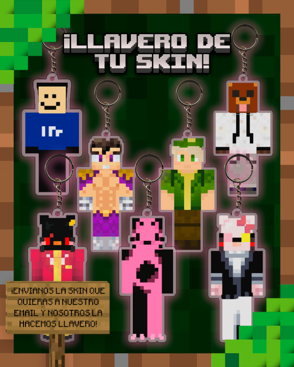 Producto - Llavero PERSONALIZADO con tu SKIN de MINECRAFT