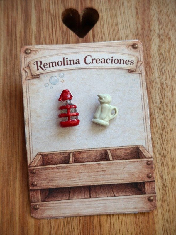 Producto - Aros fijos de sifón rojo y pingüino