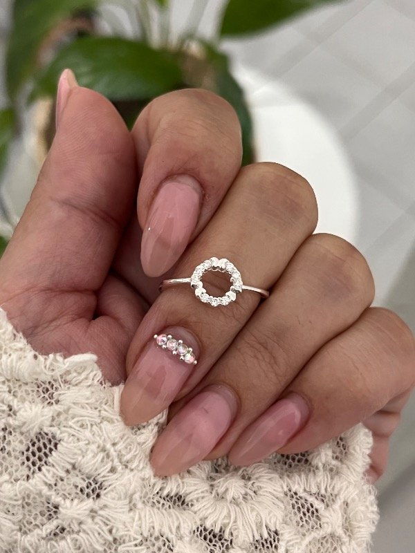 Producto - Anillo círculo con cubic y mariposas nro 15