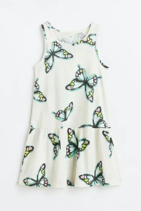 Producto - Vestido HM Blanco Mariposas Colores