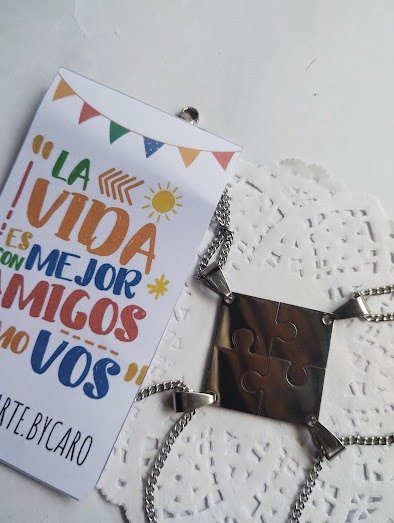 Producto - Conjunto de 4 cadenas AQ con dije tipo rompecabezas