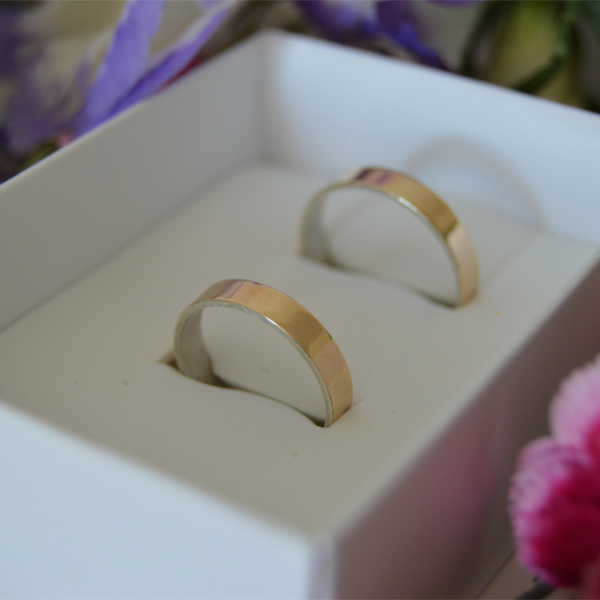 Producto - Alianzas de Oro 18k y Plata [cinta]