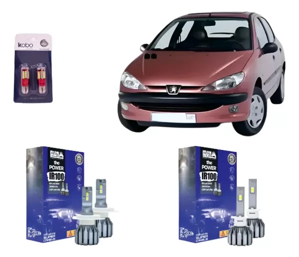 Producto - Kit Cree Led IR100 Luz Baja Alta Y Antiniebla Peugeot 206