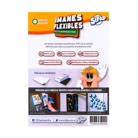Producto - LAMINAS DE IMAN FLEXIBLE A4 AUTOADHESIVAS X UNIDAD SIFAP