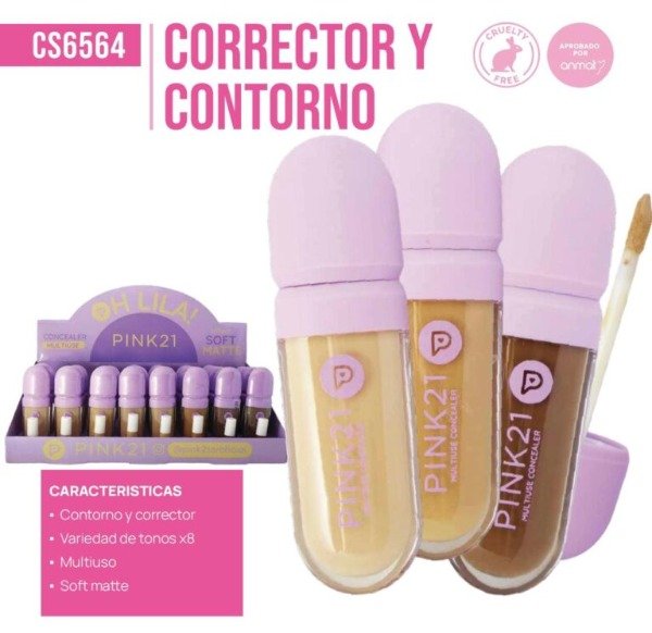 Producto - CORRECTOR LÍQUIDO SOFT MATTE - PINK 21