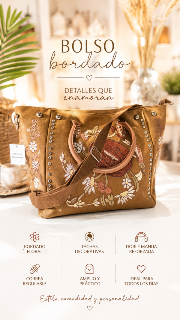Producto - Cartera urbana bordada estilo boho
