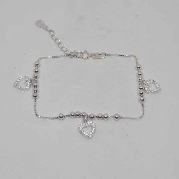 Producto - Pulsera tres corazones brillantes