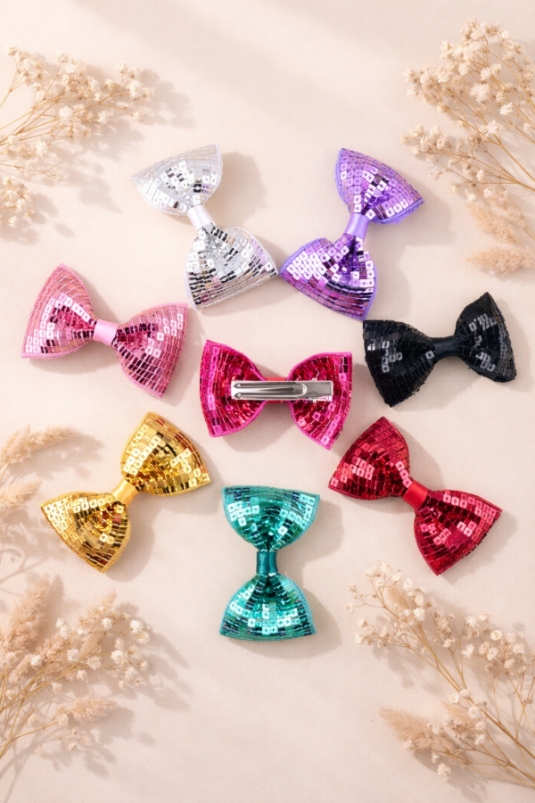 Producto - Moñitos de lentejuelas ( par)