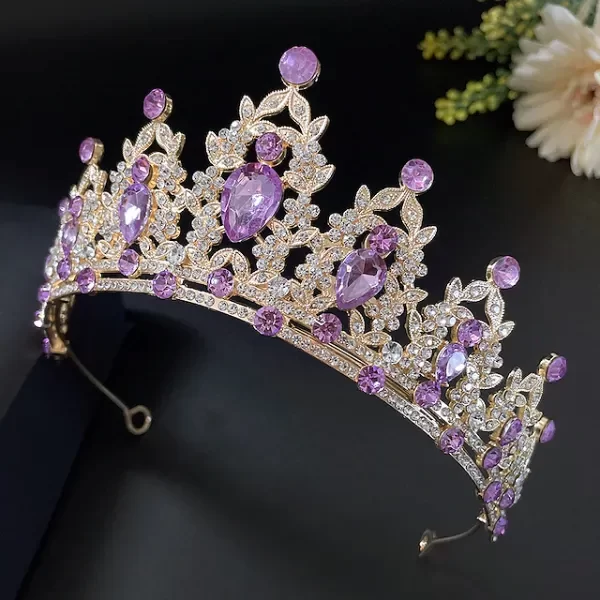 Producto - Tiara dorada con violeta/lila