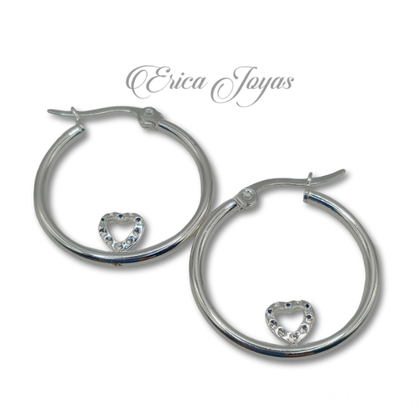Producto - Aros argollita con Dije corazón (ABAR0012)