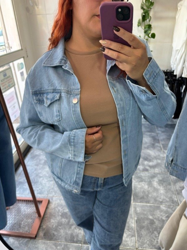 Producto - Campera de jean mom Celeste