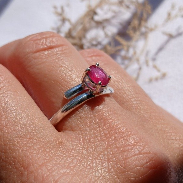 Producto - Anillo Plata 925 Rubi (tratado) Ajustable - 3