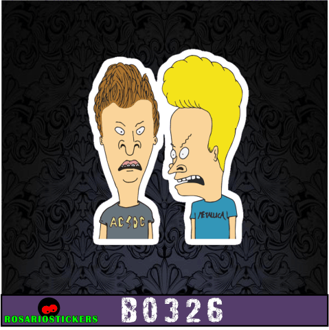 B0326 - Beavis and Butthead MTV ACDC Metallica - RosarioStickers
