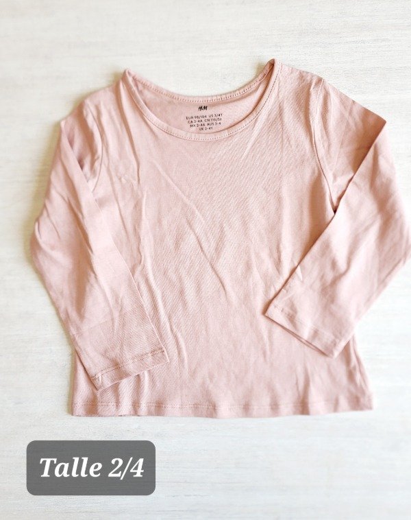 Remera manga larga HyM talle 2/4 rosarosa